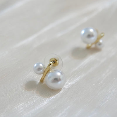 Noel Double Pearl Studs