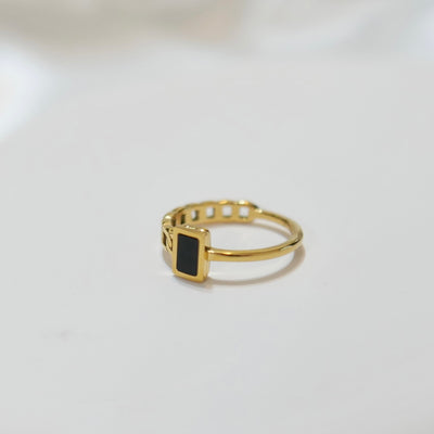 Ozie Vintage Black Agate Ring
