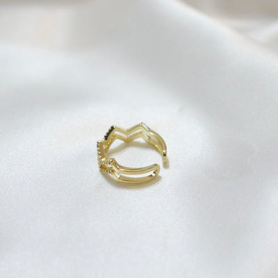 Zigzag Pave Double Ring