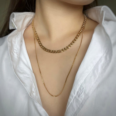 Isla Layered Curb Chain Necklace