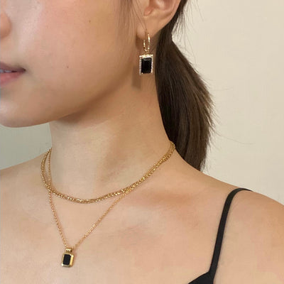 Black Onyx Pave Earrings