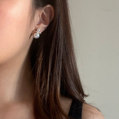 Noel Double Pearl Studs