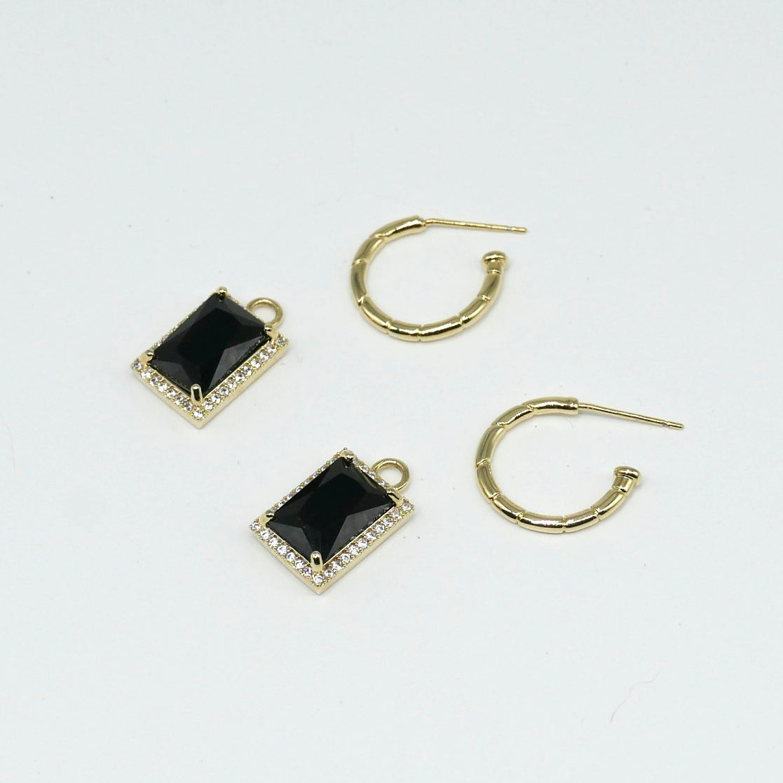 Black Onyx Pave Earrings