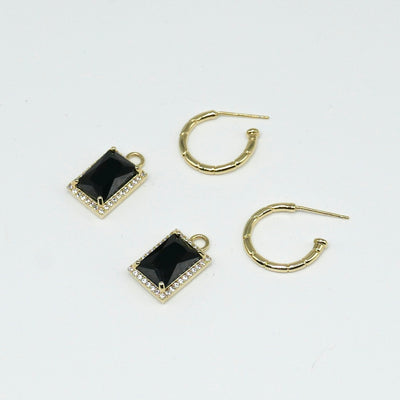 Black Onyx Pave Earrings