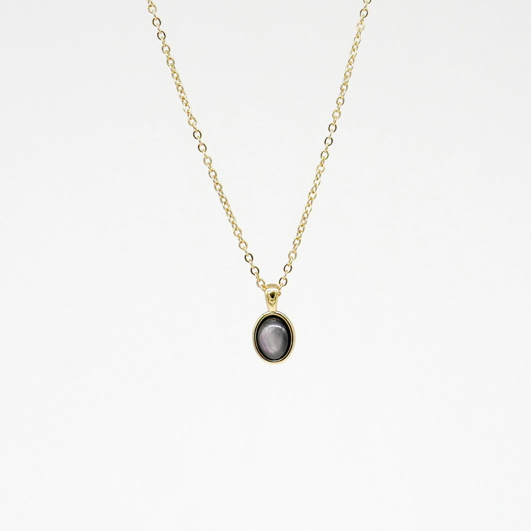 Black Oval Onyx Necklace