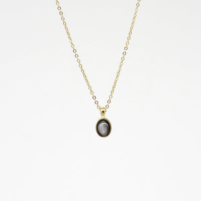 Black Oval Onyx Necklace