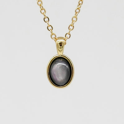 Black Oval Onyx Necklace