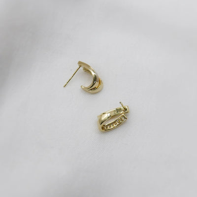 Sparkling Shell Double Hoop Earrings