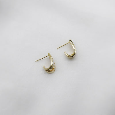 Sparkling Shell Double Hoop Earrings